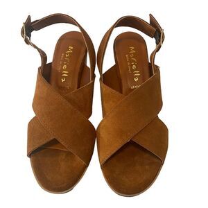 Mariella Rust Brown Suede Ankle Strap Sandals in Ladies Sz. 8M